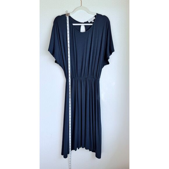 Amour Vert Vivian Flutter Short Sleeve Elastic Waist Modal Dress in Navy Size XS - Picture 7 of 10